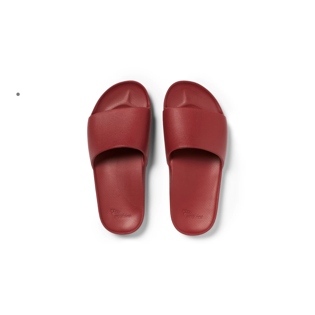 Arch Support Slides Capri Blue & Sangria Red