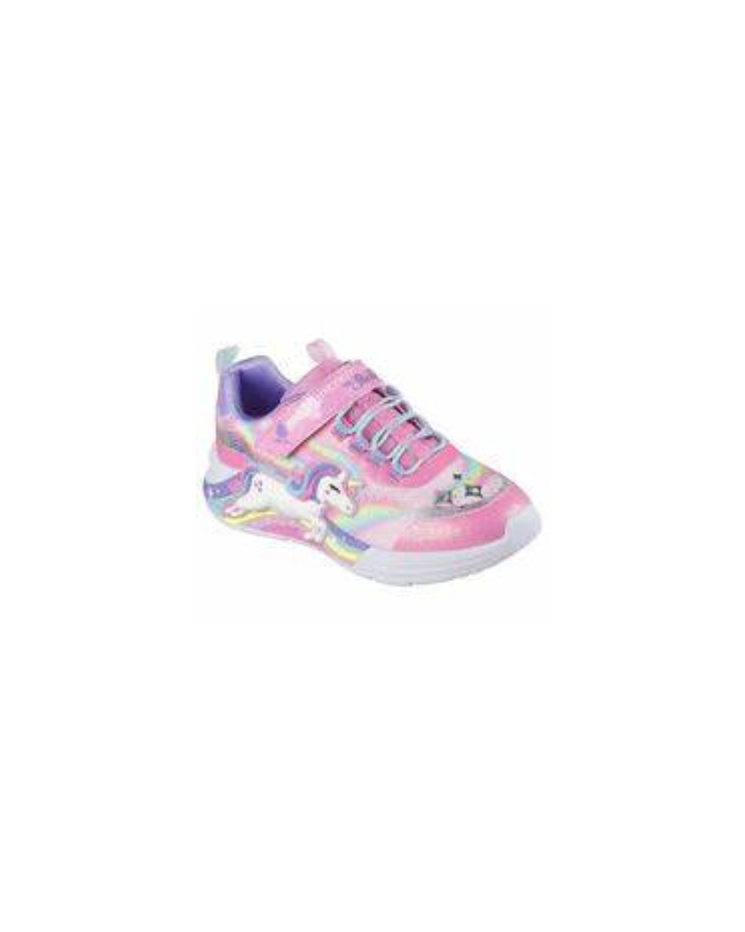 Skechers S Lights Pink Unicorn Chaser Trainers