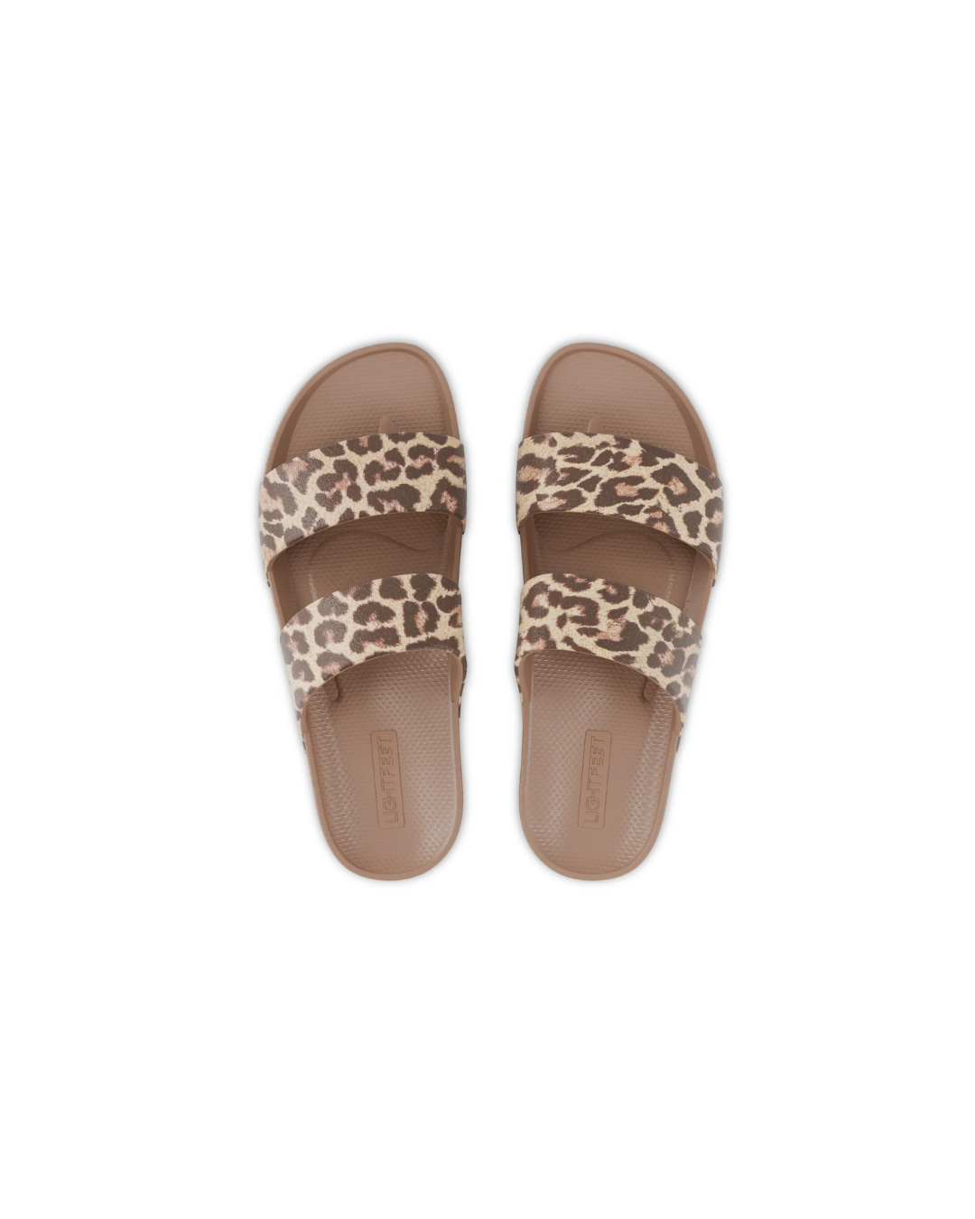 Light Feet Leopard - Double Strap Slides