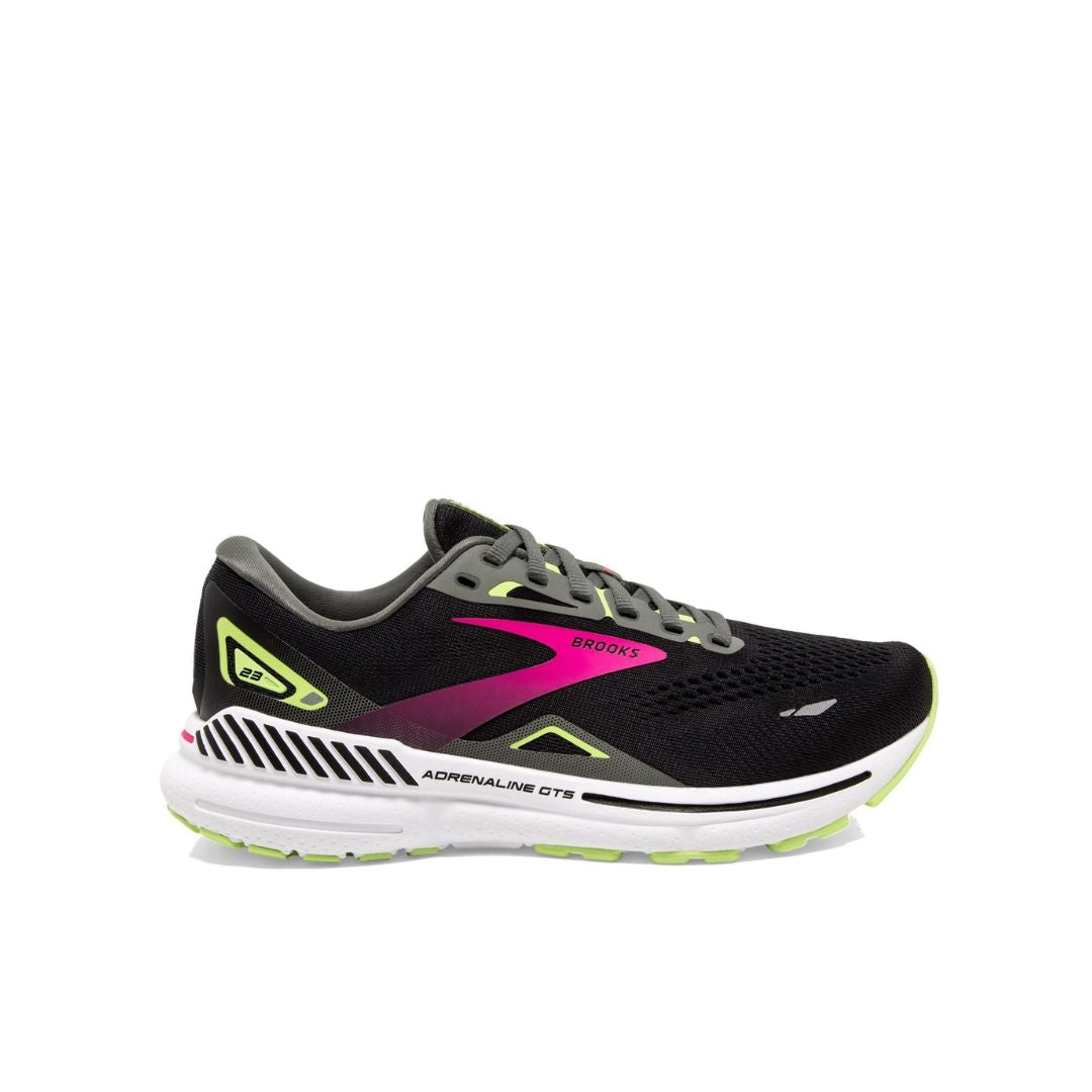 BROOKS Adrenaline GTS 23 Women's Black Gunmetal Sharp Green (Narrow 2A Width)