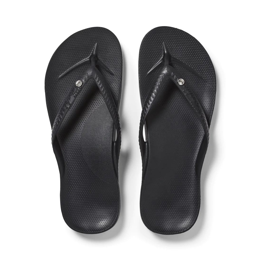 Arch Support Flip Flops - Crystal Black