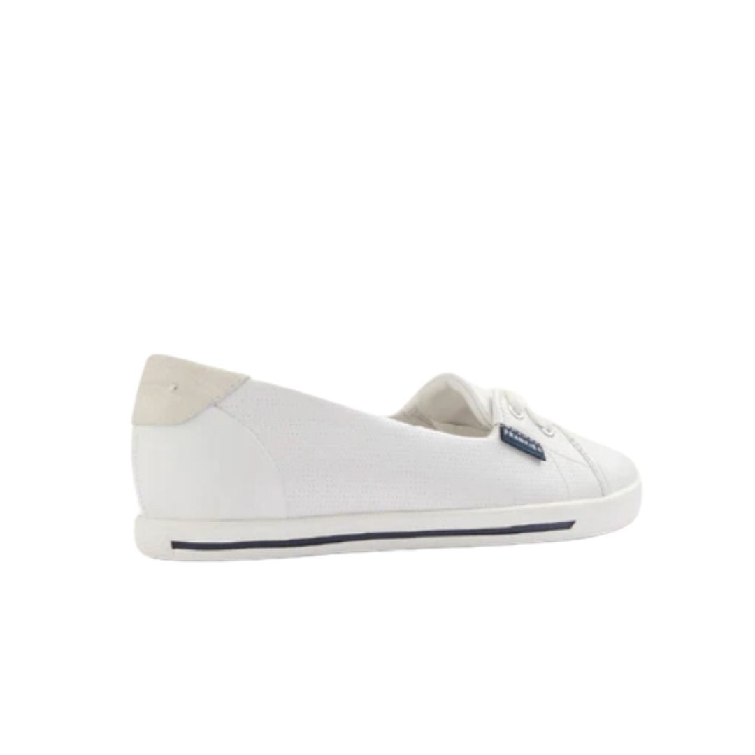 Angle view of Frankie4 Hannah III White Arch Support slip on