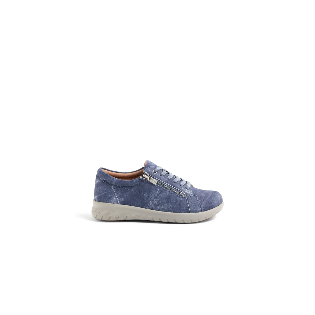 Ziera Solar Xf Blue Distress Denim Leather Sneakers