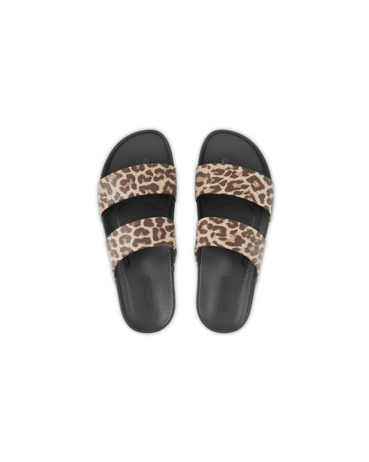 Light Feet Leopard - Double Strap Slides