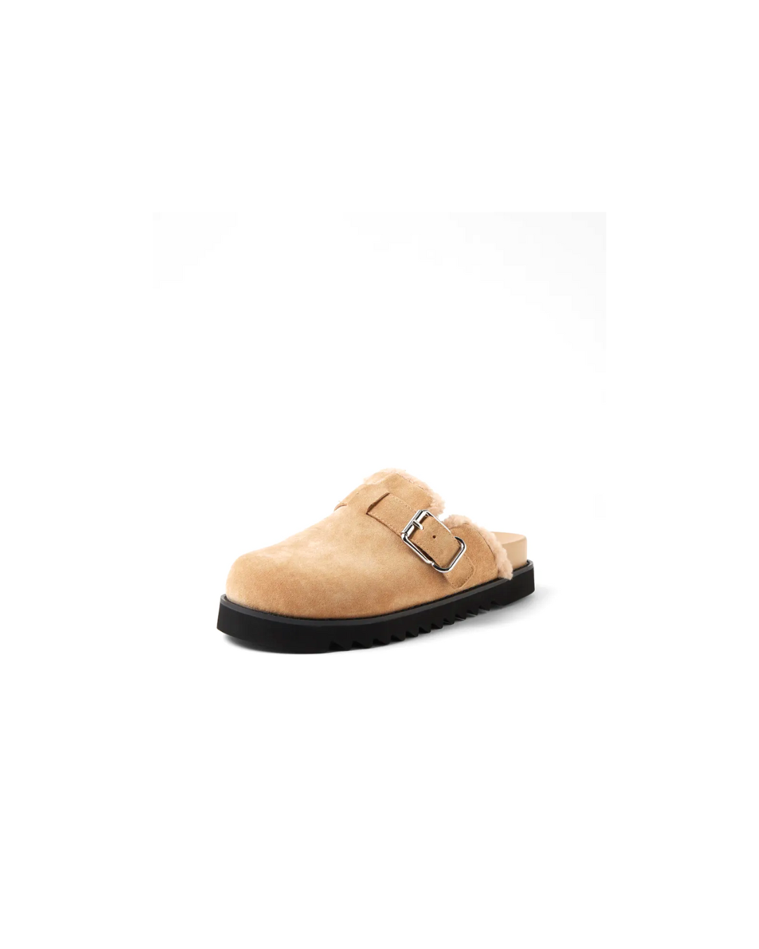 MOLLINI Merchah Camel Black Suede Mules