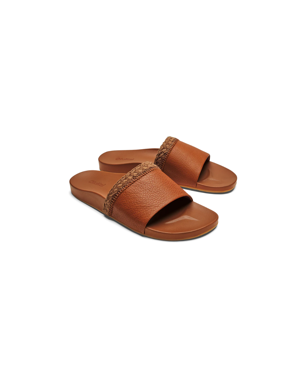 Olukai Pākea Leather Slide Sandals