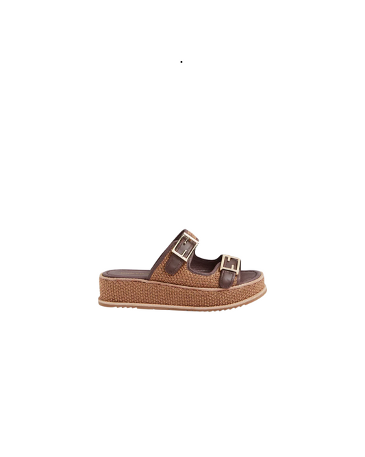 Vexta Choc Coffee Leather Slides