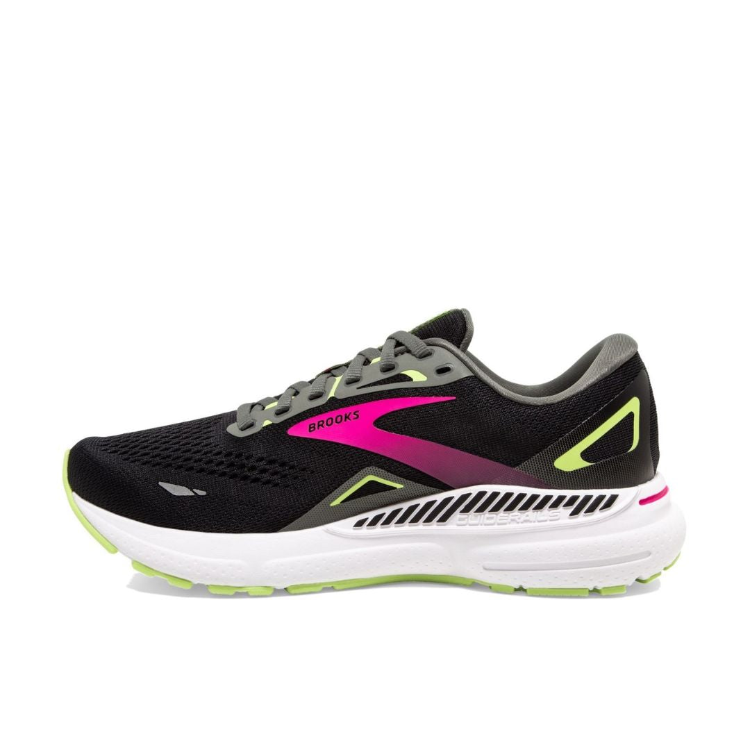 BROOKS Adrenaline GTS 23 Women's Black Gunmetal Sharp Green (Wide D)