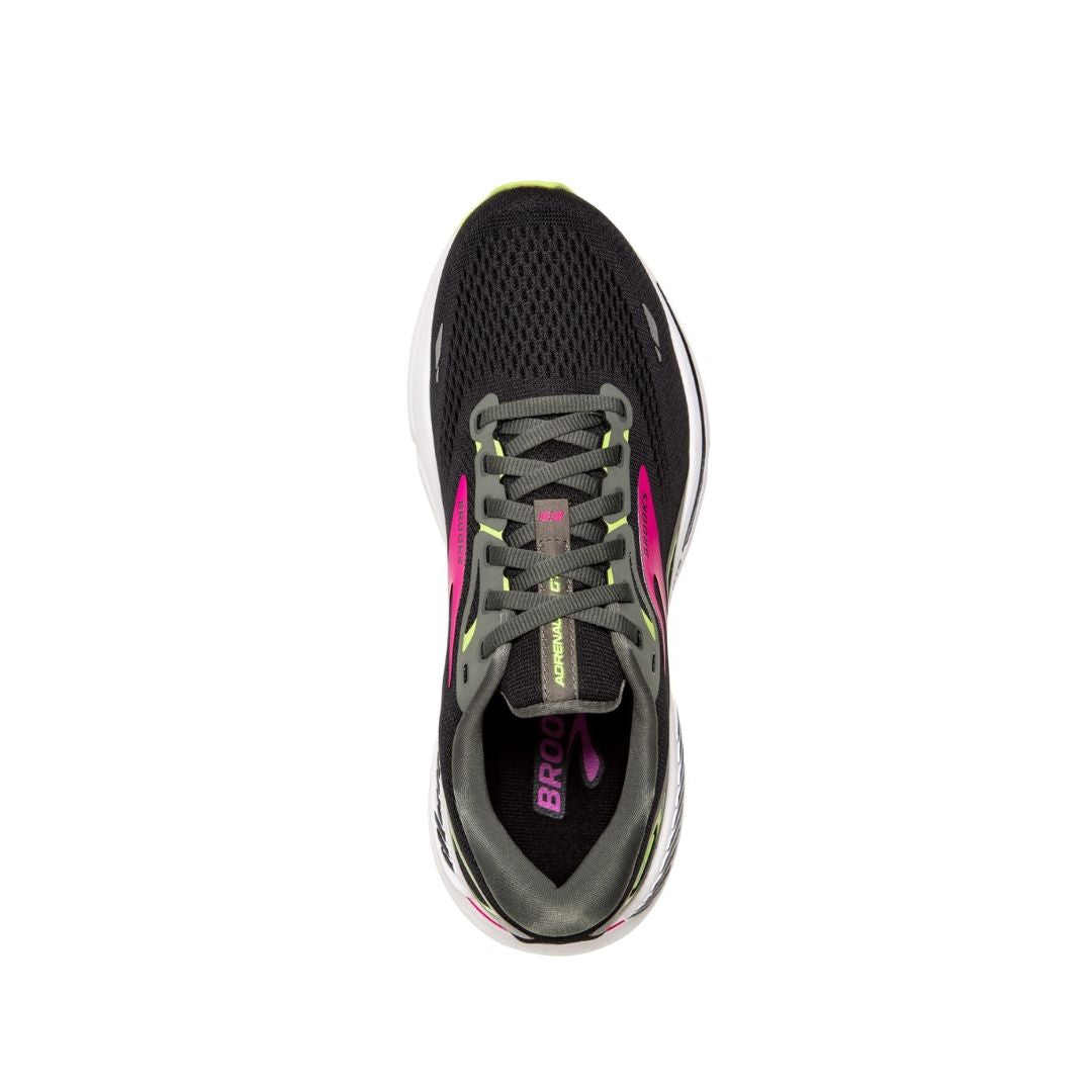 BROOKS Adrenaline GTS 23 Women's Black Gunmetal Sharp Green (Wide D)