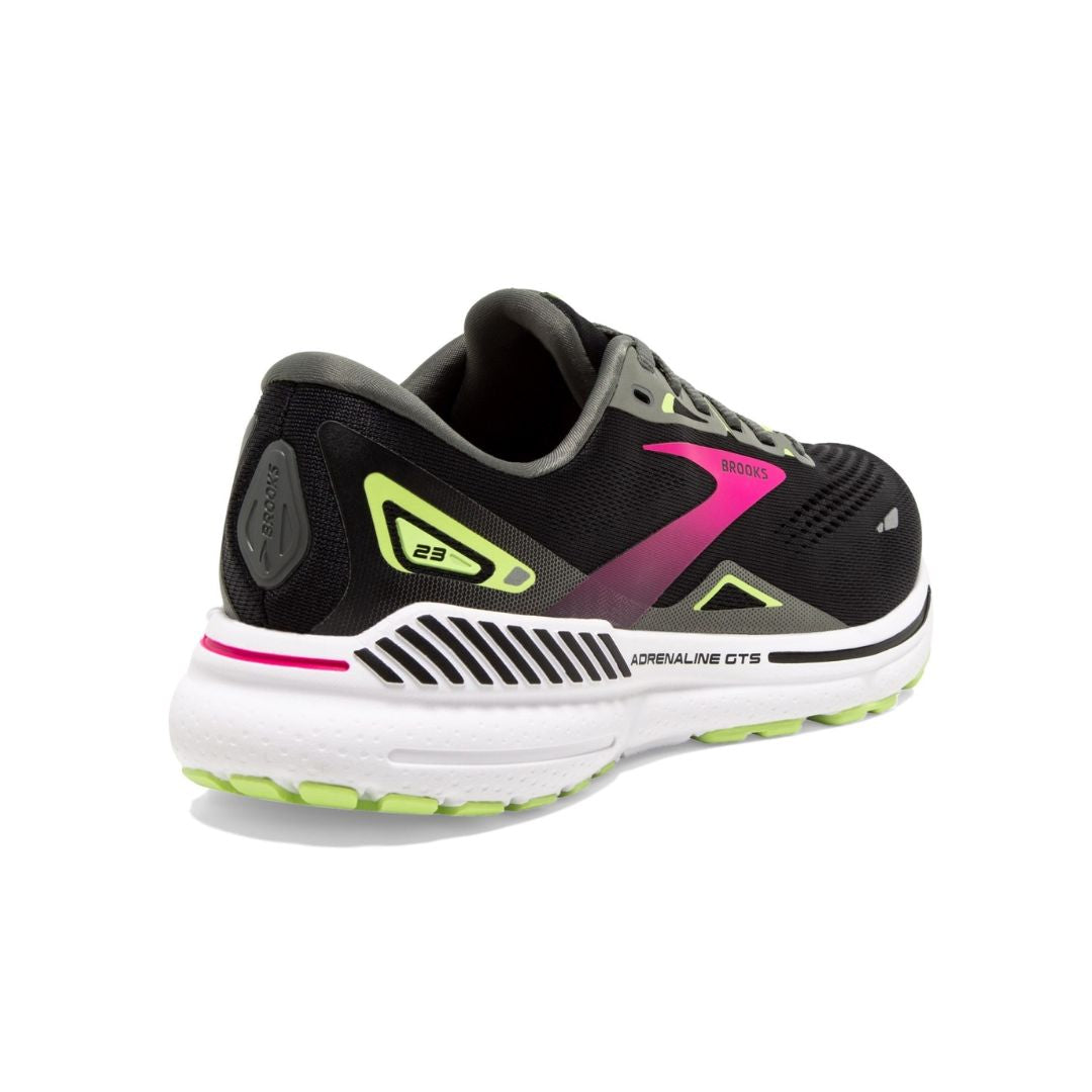 BROOKS Adrenaline GTS 23 Women's Black Gunmetal Sharp Green (Wide D)