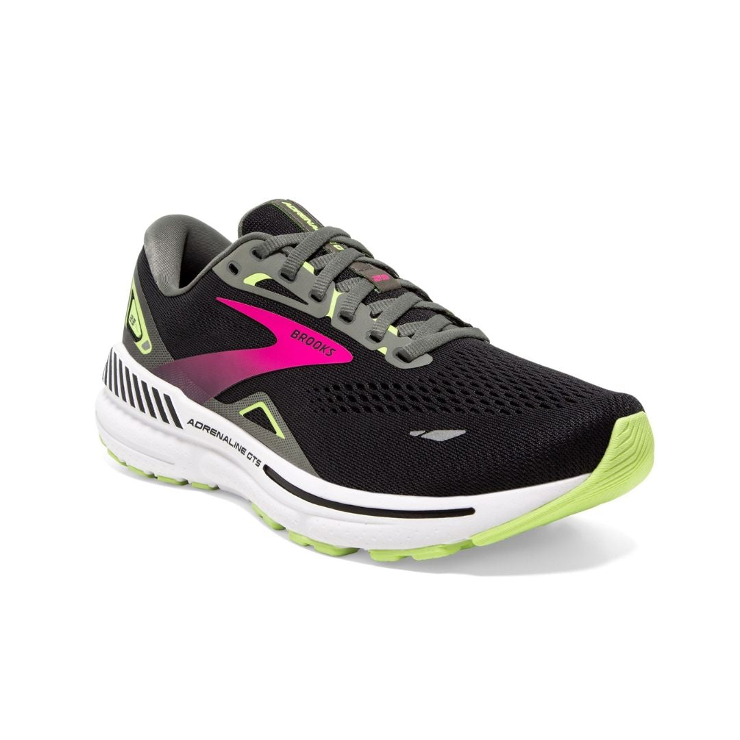 BROOKS Adrenaline GTS 23 Women's Black Gunmetal Sharp Green (Wide D)