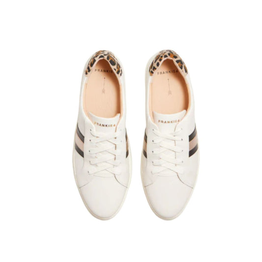 FRANKIE4 Riley Platform Sneaker White with Leopard detail