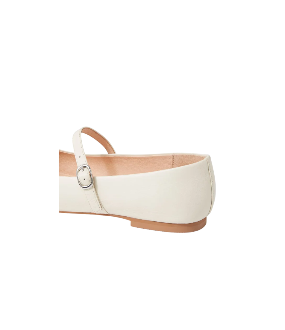 Tokena Cream Leather Ballet Flats