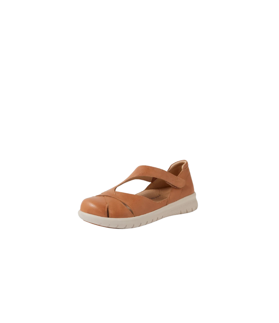 Ziera Sabielle Xf Tan Leather Flat Shoes