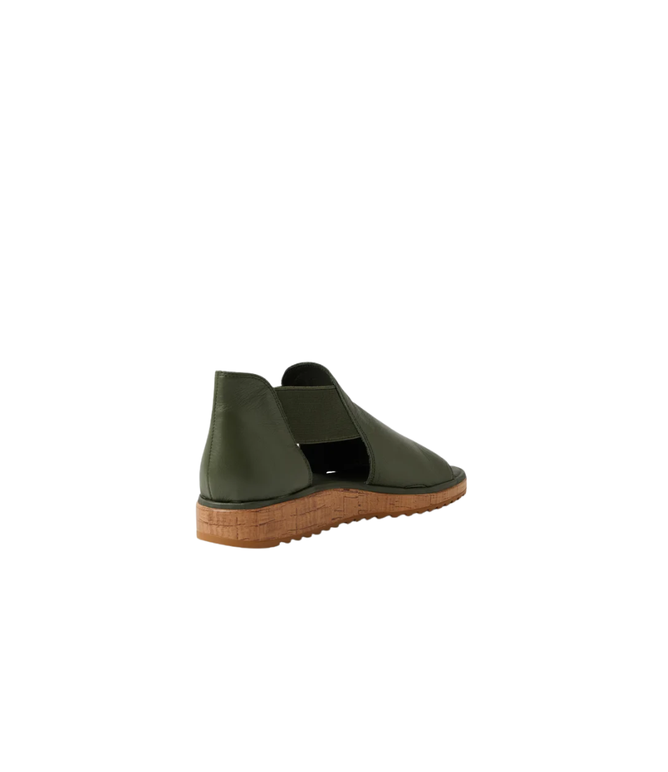 Django and Juliette Oddat Olive Gum Leather Sandals