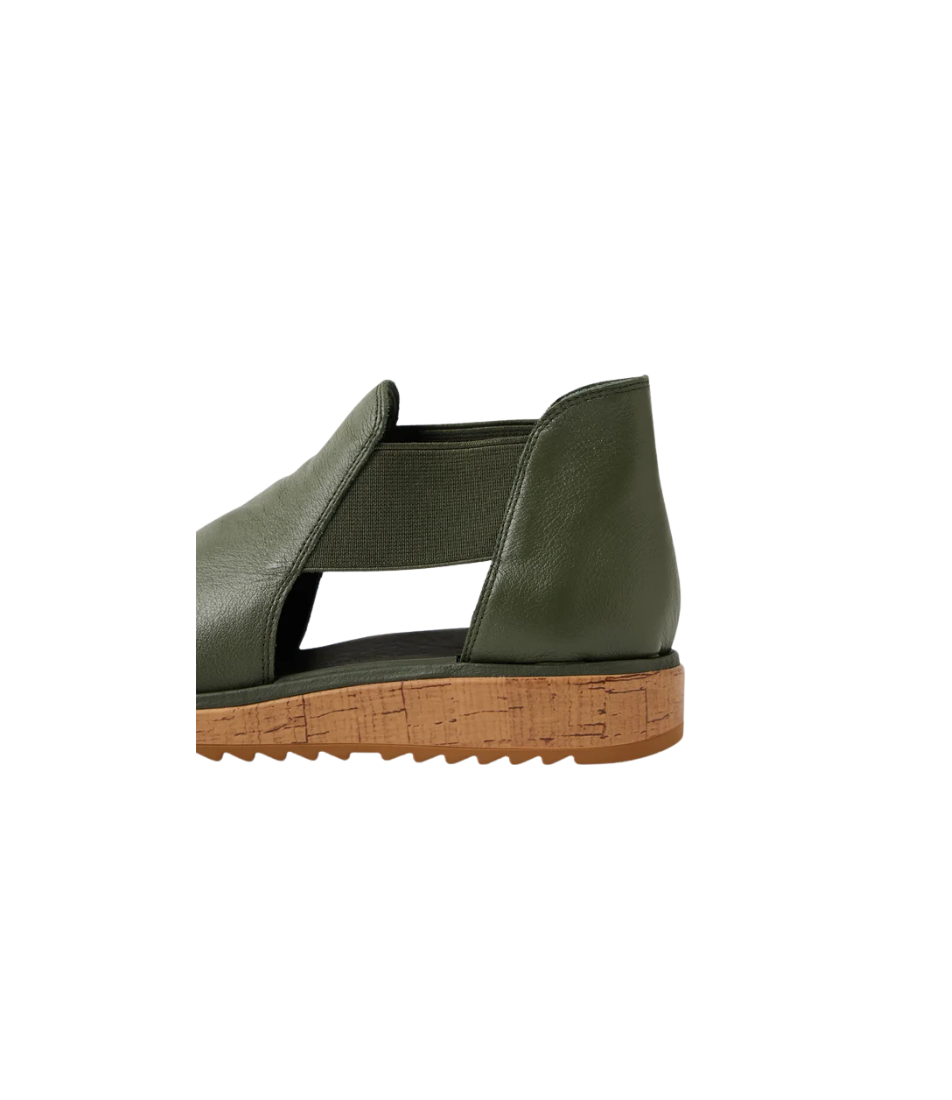 Django and Juliette Oddat Olive Gum Leather Sandals