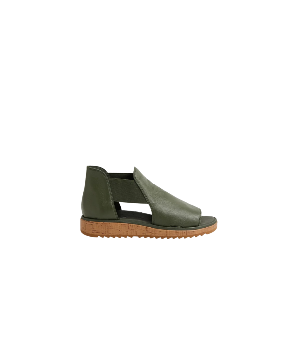 Django and Juliette Oddat Olive Gum Leather Sandals