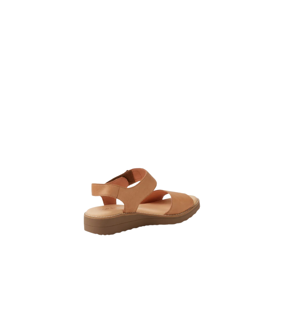 Top End Heelia Dark Tan Light Choc Leather Sandals