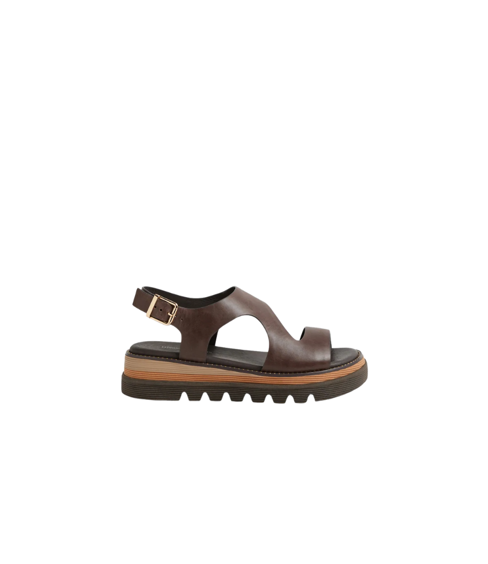 DJANGO & JULIETTE Satsuki Choc Leather Sandals