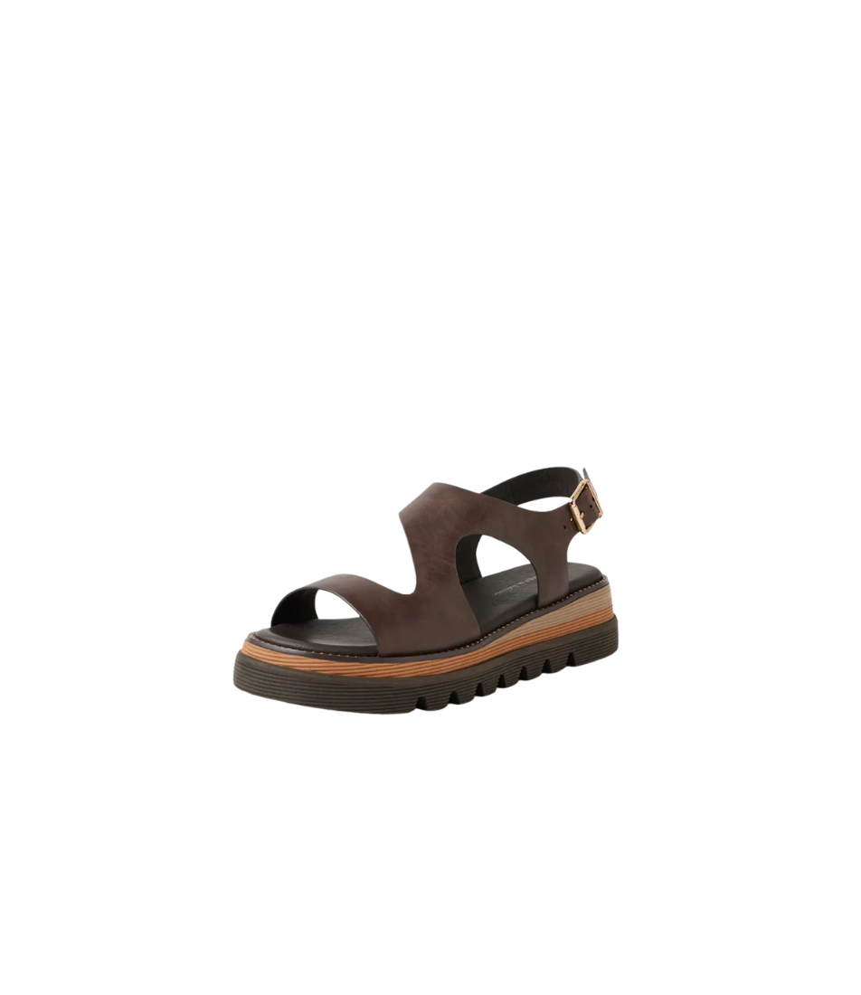 DJANGO & JULIETTE Satsuki Choc Leather Sandals