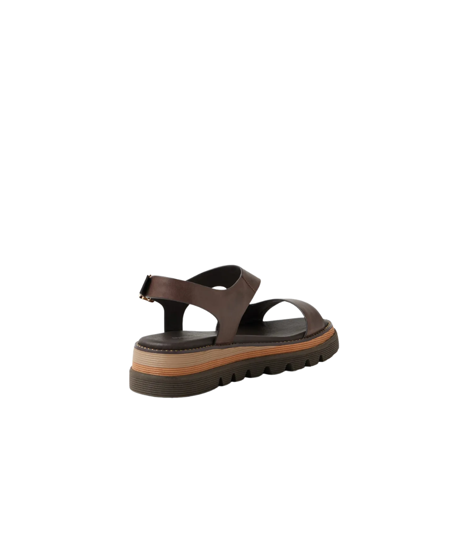 DJANGO & JULIETTE Satsuki Choc Leather Sandals