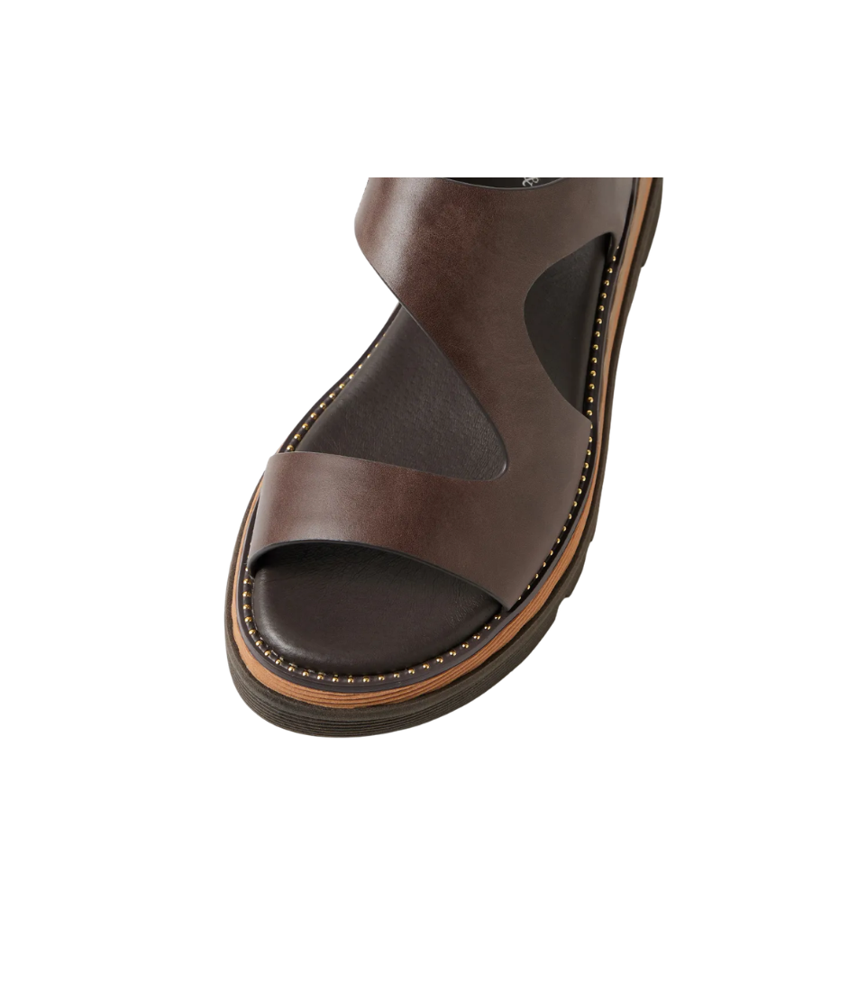 DJANGO & JULIETTE Satsuki Choc Leather Sandals