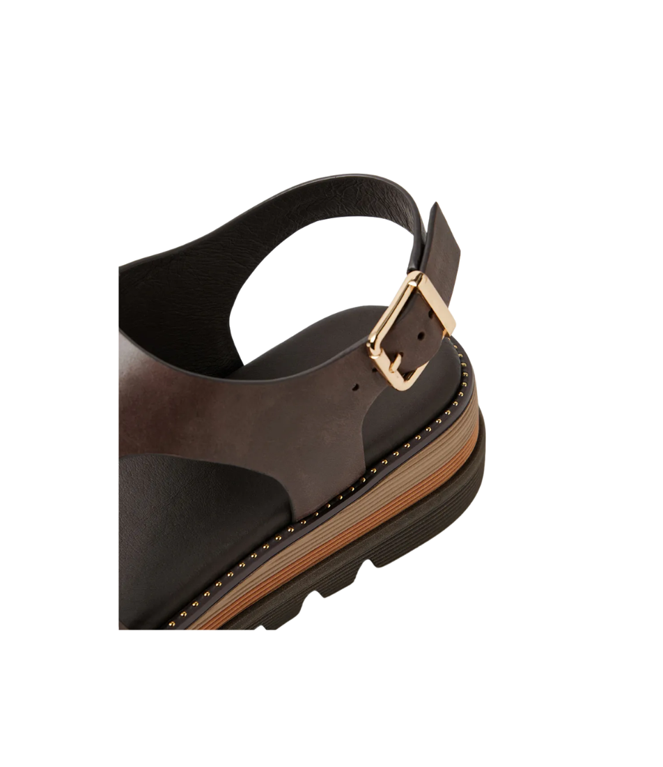 DJANGO & JULIETTE Satsuki Choc Leather Sandals